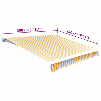 Awning Top Sunshade Canvas Sunflower Yellow & White 3x2.5m