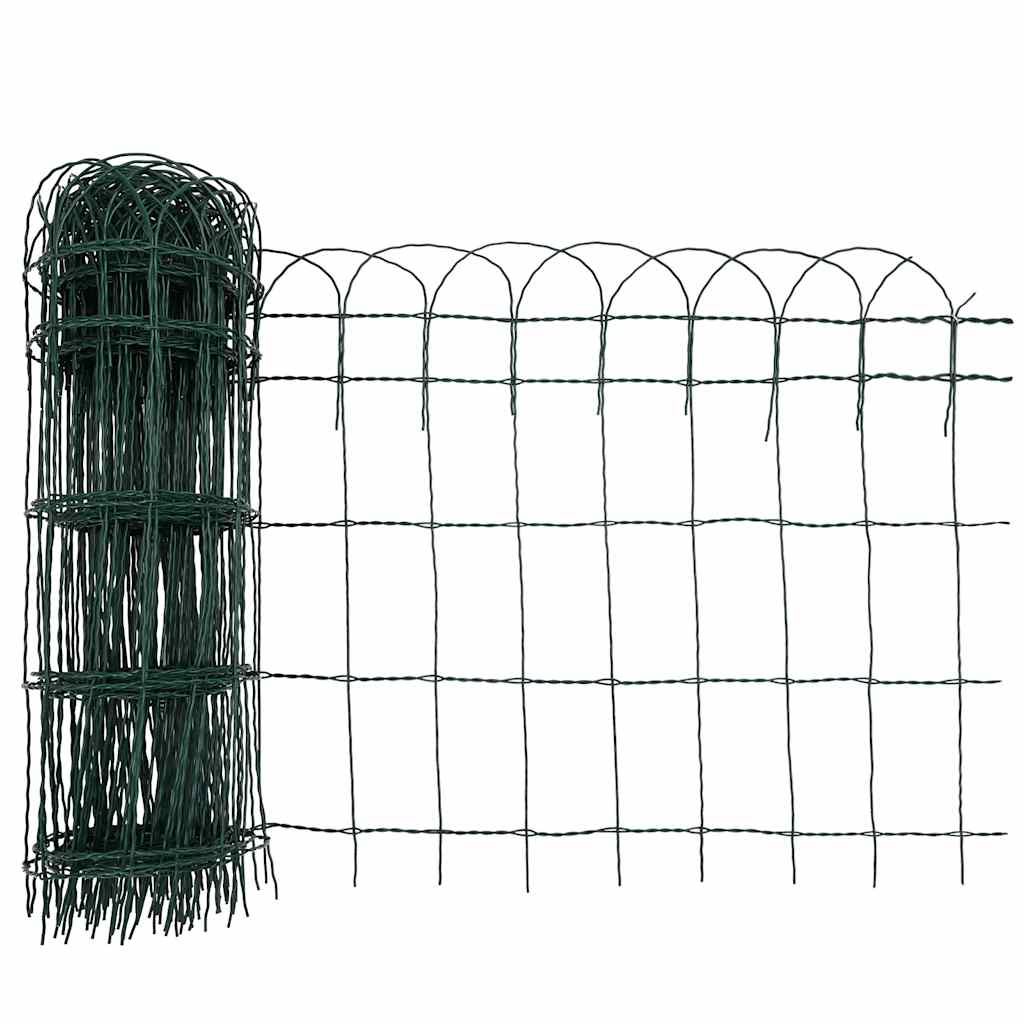 Garden Border Fence Powder-coated Iron 25x0.65 m