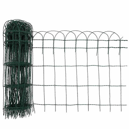 Garden Border Fence Powder-coated Iron 25x0.65 m