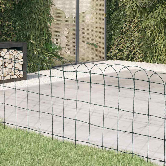 Garden Border Fence Powder-coated Iron 25x0.65 m