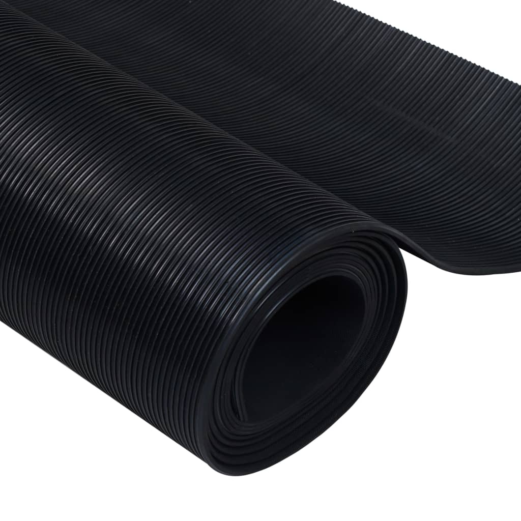 Rubber Floor Mat Anti-Slip 5 x 1 m Fine Ribbed