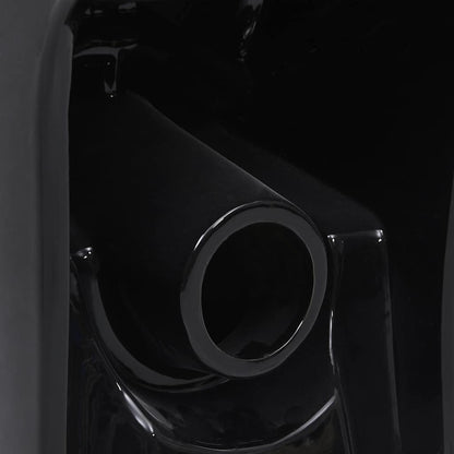 WC Ceramic Toilet Bathroom Round Toilet Bottom Water Flow Black