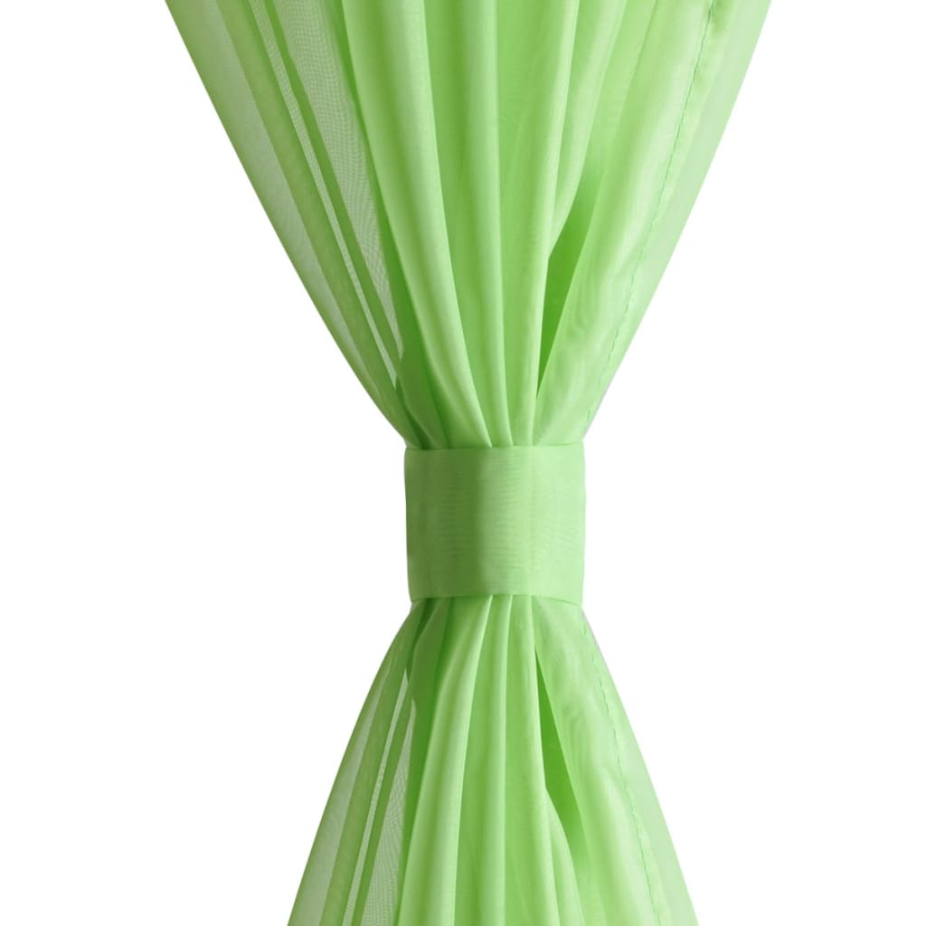 Apple Green Sheer Curtain 140 x 175 cm 2 pcs