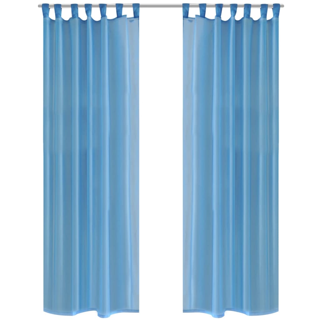 Turquoise Sheer Curtain 140 x 225 cm 2 pcs