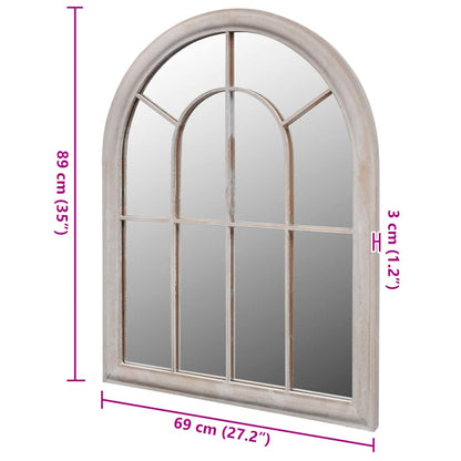 Rustic Arch Garden Mirror 69x89 cm for Indoor and Outdoor Use