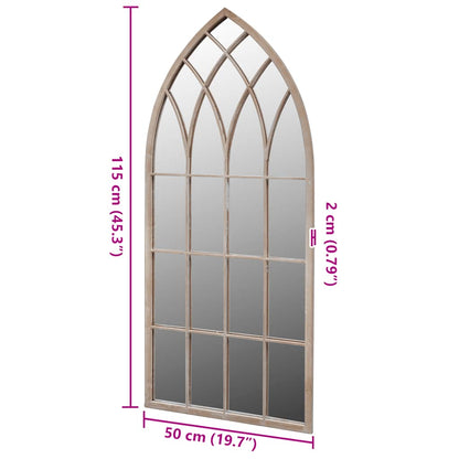 Gothic Arch Garden Mirror 50x115 cm for Indoor and Outdoor Use