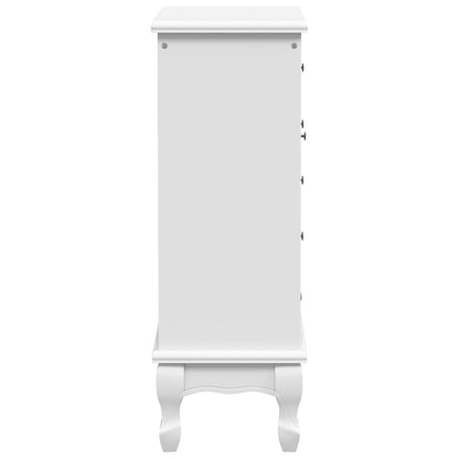 Cabinet with 5 Drawers 2 Shelves White