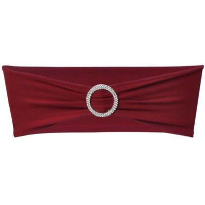 25 pcs Bordeaux Stretchable Decorative Chair Band with Diamond Buckle