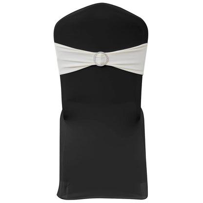 25 pcs Cream Stretchable Decorative Chair Band with Diamond Buckle