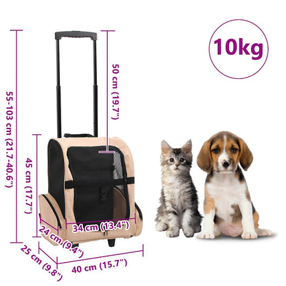 Foldable Multipurpose Pet Trolley Beige