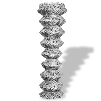 Chain Link Fence Galvanised Steel 15x1 m Silver