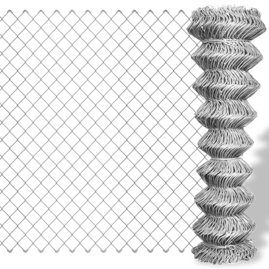 Chain Link Fence Galvanised Steel 15x1.5 m Silver