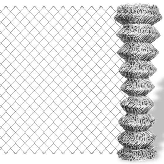 Chain Link Fence Galvanised Steel 15x1.5 m Silver