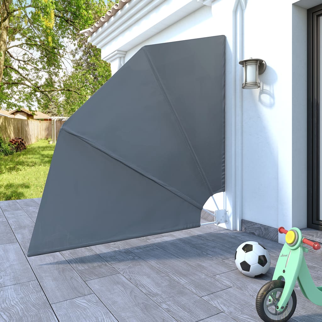 Collapsible Balcony Side Awning Grey 210x210 cm