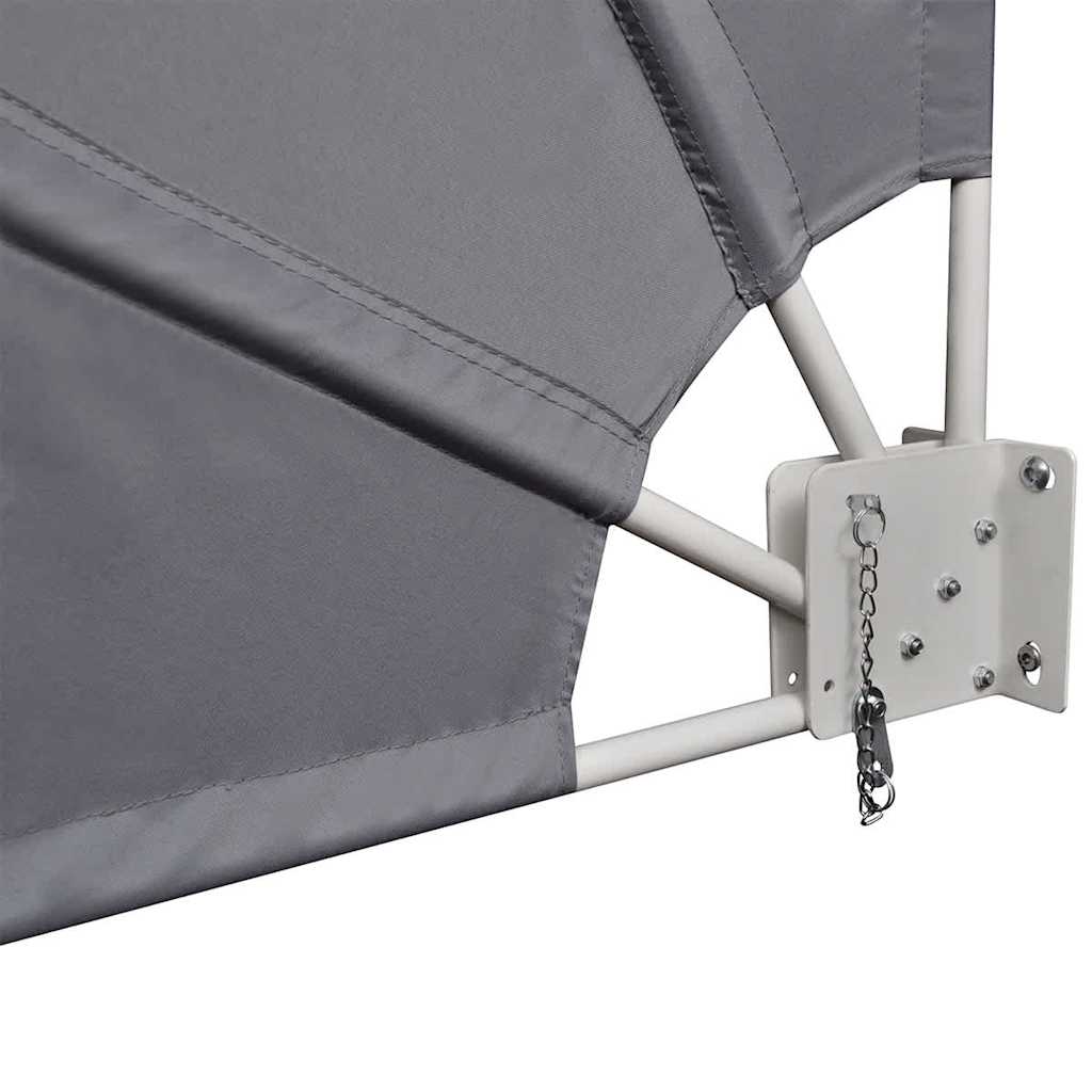 Collapsible Balcony Side Awning Grey 140x140 cm