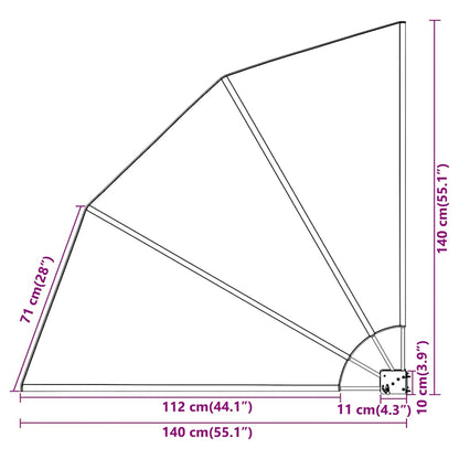 Collapsible Balcony Side Awning Grey 140x140 cm