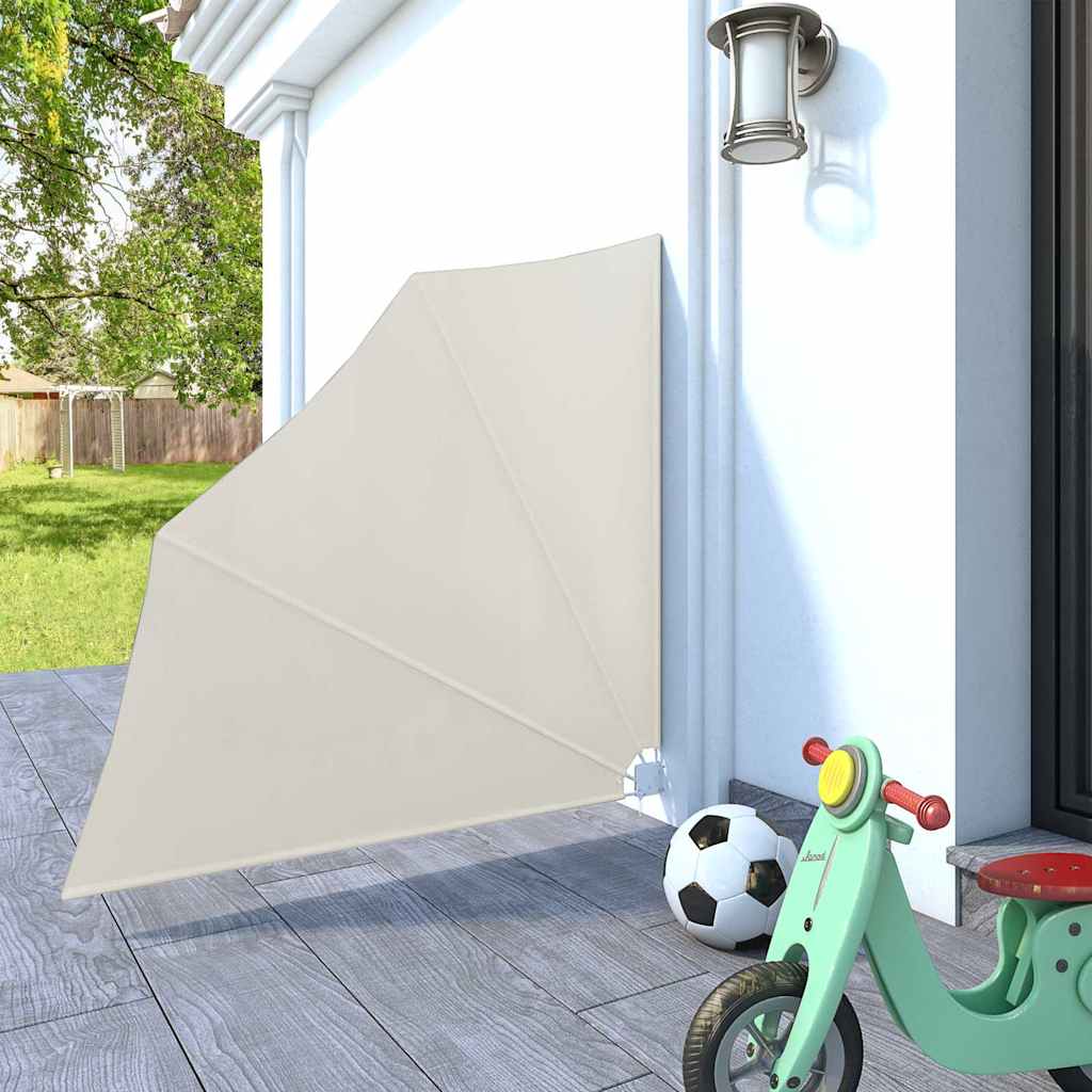 Collapsible Balcony Side Awning Cream 140x140 cm