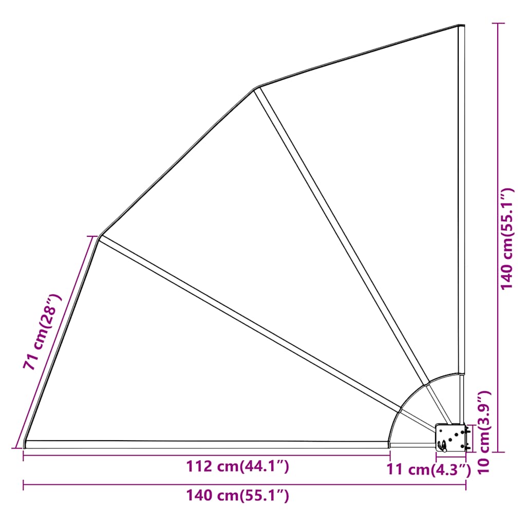 Collapsible Balcony Side Awning Cream 140x140 cm