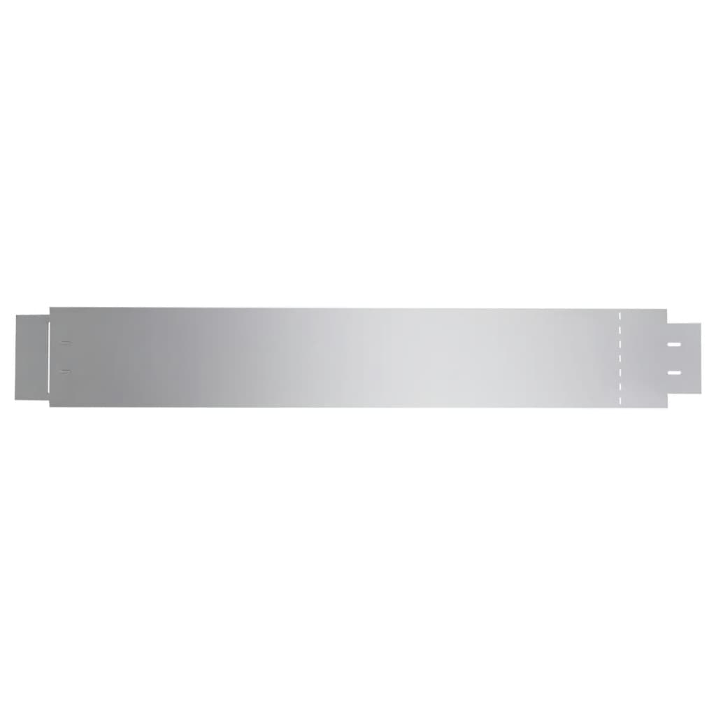 Set of 5 Flexible Lawn Fence Galvanised Steel 100 x 14 cm