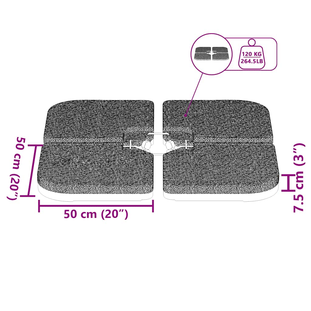 Portable Parasol Base Sand / Water Filled 60 L
