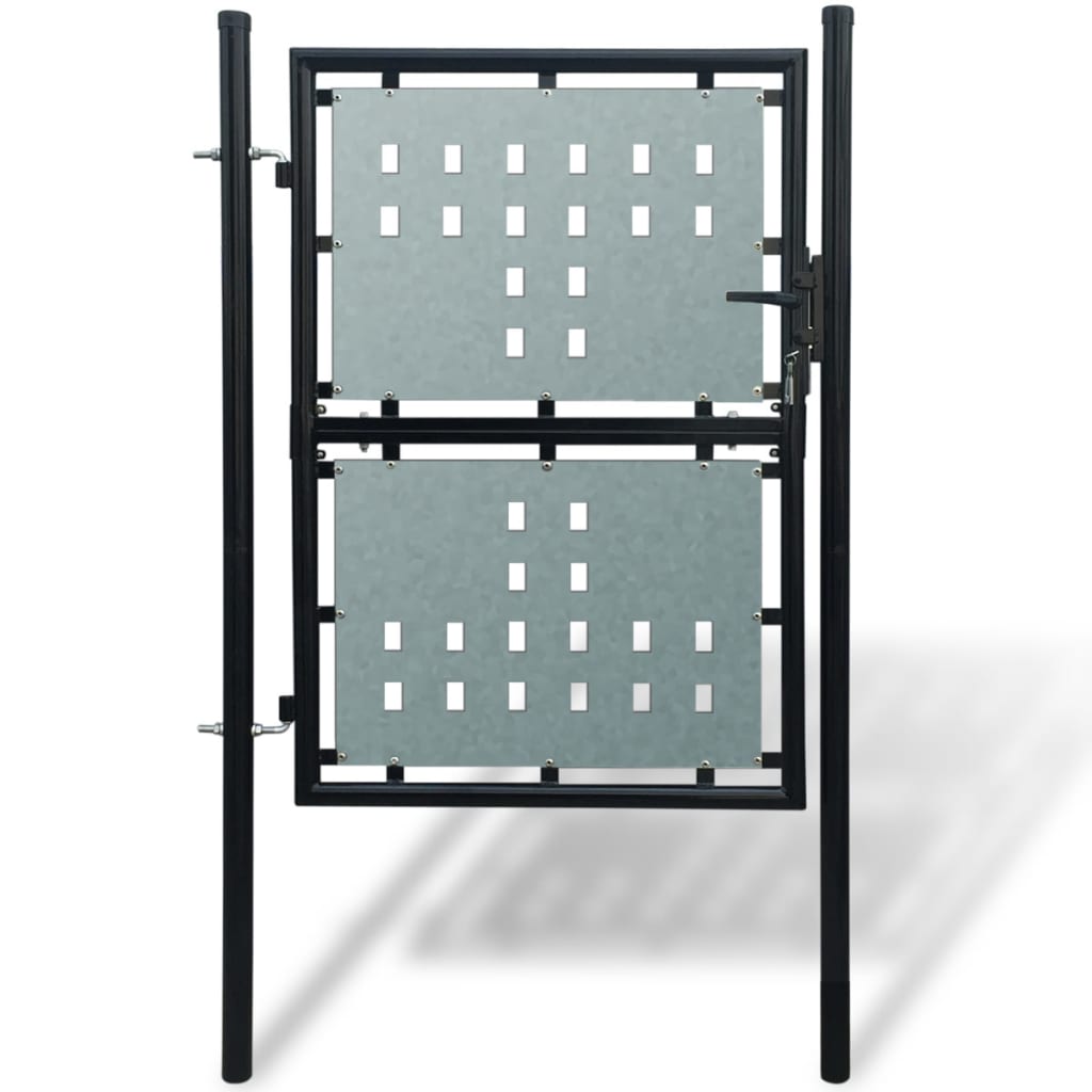 Black Single Door Fence Gate 100x175 cm
