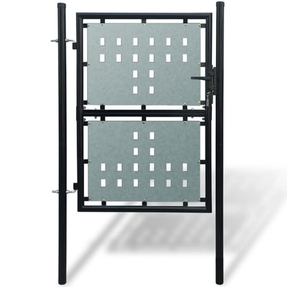 Black Single Door Fence Gate 100x175 cm