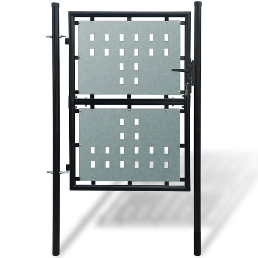 Black Single Door Fence Gate 100x175 cm