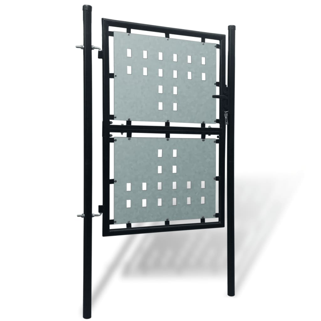 Black Single Door Fence Gate 100x175 cm