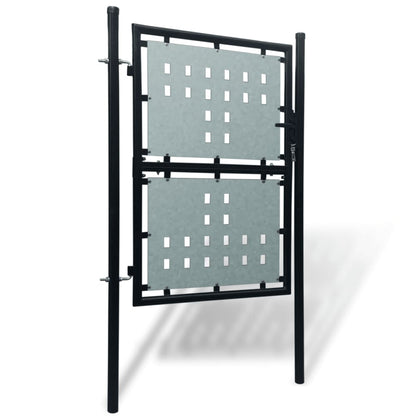 Black Single Door Fence Gate 100x175 cm