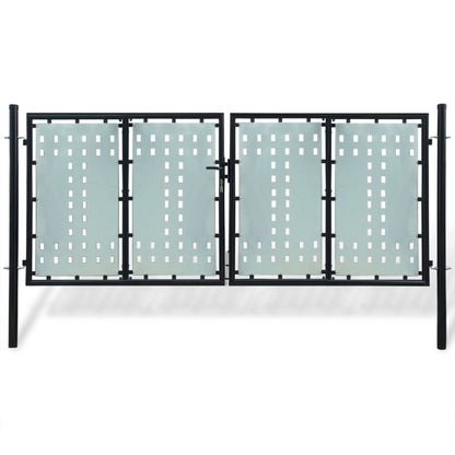 Black Single Door Fence Gate 300x125 cm
