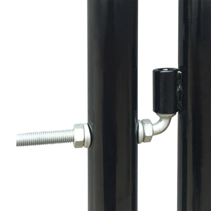Black Single Door Fence Gate 300x125 cm