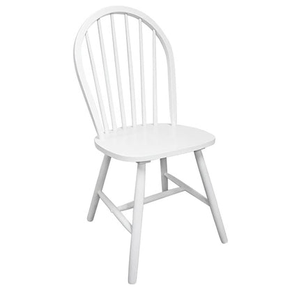 Dining Chairs 4 pcs White Solid Rubber Wood