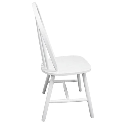 Dining Chairs 4 pcs White Solid Rubber Wood