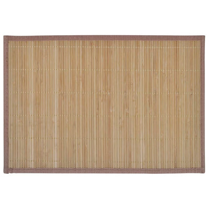 6 Bamboo Placemats 30 x 45 cm Brown