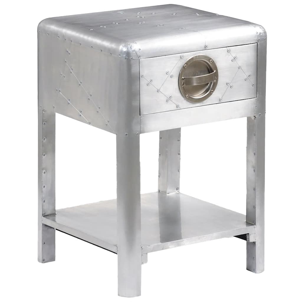 Aviator End Table with 1 Drawer Vintage Aircraft Airman Style