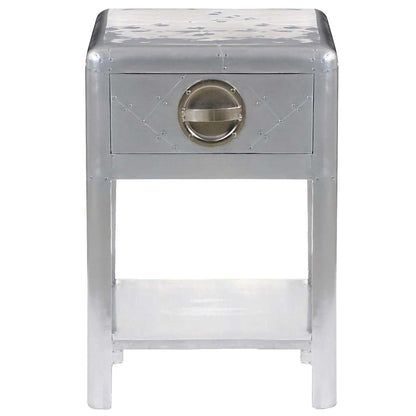 Aviator End Table with 1 Drawer Vintage Aircraft Airman Style