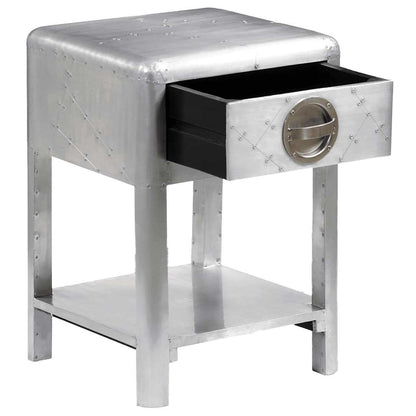 Aviator End Table with 1 Drawer Vintage Aircraft Airman Style