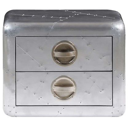 Aviator End Table with 2 Drawers Vintage Aircraft Airman Style