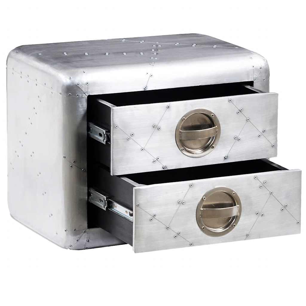 Aviator End Table with 2 Drawers Vintage Aircraft Airman Style