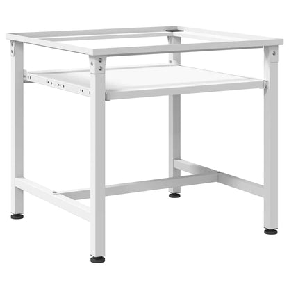 Washing Machine Pedestal with Pull-Out Shelf White