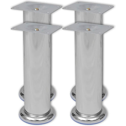 4 Round Sofa Legs Chrome 180 mm