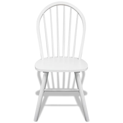 Dining Chairs 6 pcs White Solid Rubber Wood