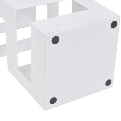 White Square Umbrella Stand Storage Holder Walking Stick Steel 48.5 cm