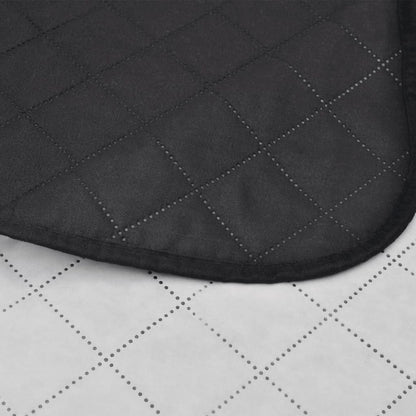 Double-sided Quilted Bedspread Black/White 170 x 210 cm