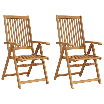 Folding Garden Chairs 2 pcs Solid Acacia Wood Brown