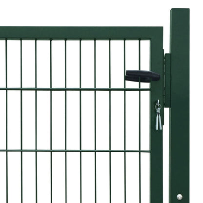 Fence Gate Steel Green 105x150 cm