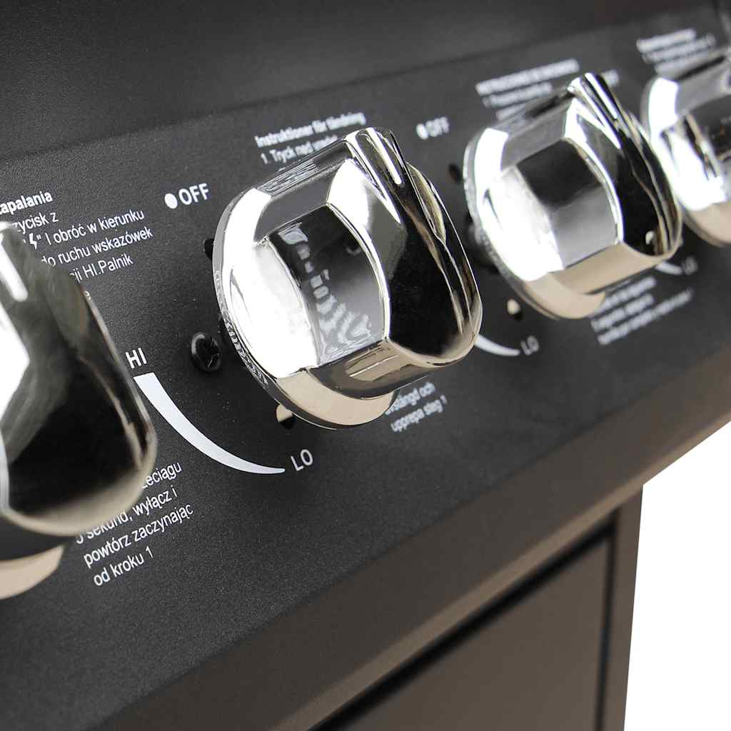 Gas Barbecue Grill 6+1 Cooking Zone Black