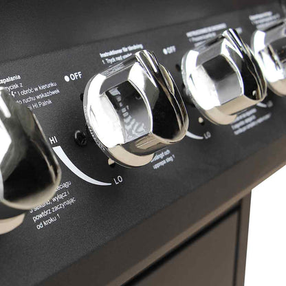 Gas Barbecue Grill 6+1 Cooking Zone Black