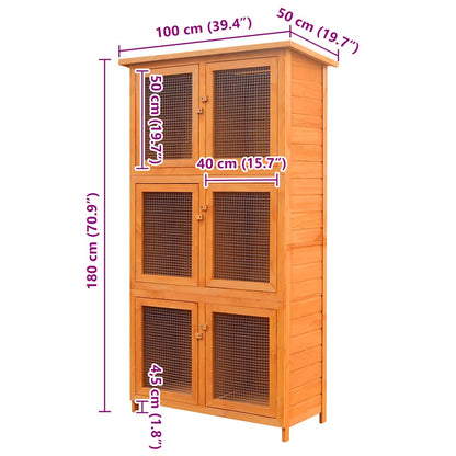 Animal Rabbit Cage 6 Rooms Wood