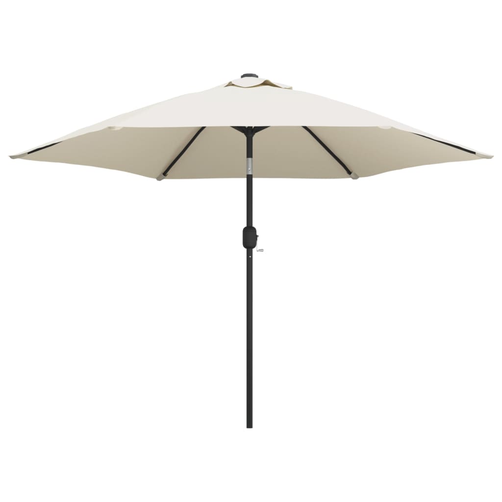 LED Cantilever Garden Parasol 3 m Sand White